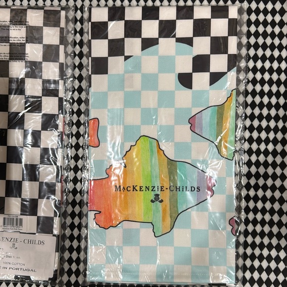 Mackenzie Childs Rainbow Fish Dish Towel - Picture 1 of 2